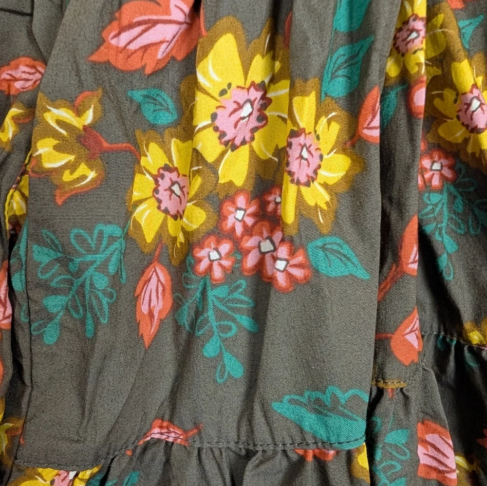 Wildflowers Sundress Girls Size 6 Brown Yellow Floral Fall Colors - Picture 8 of 11